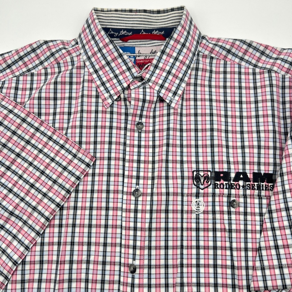 Wrangler George Strait RAM Rodeo Series‎ Cowboy Cut Plaid Button Up Size XL 0522